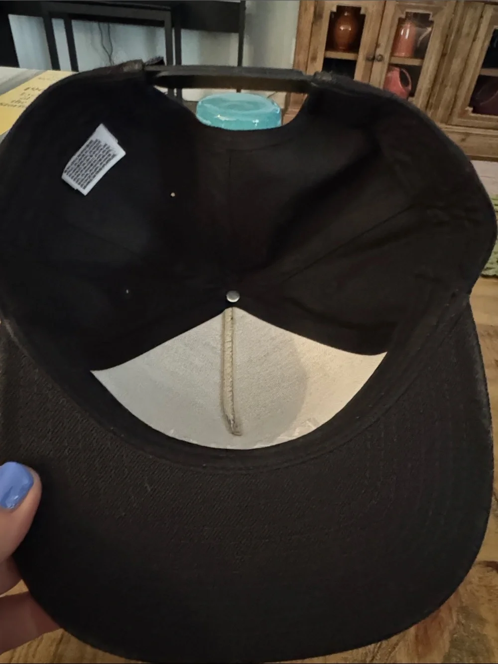 Vans Black Snapback Hat with White Box Logo-Youth Size